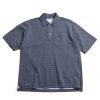 Engineered Garments Polo Shirt Navy Cotton Polka Dot Pique | T Shirts S/S