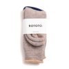 RoToTo Double Face Crew Socks Merino Wool & Organic Cotton Gray / Brown | Socks