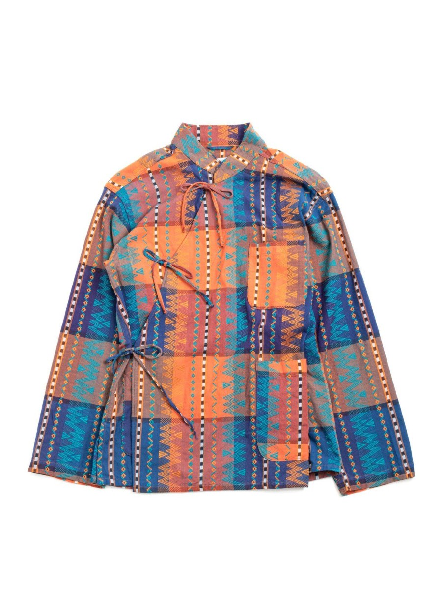 Engineered Garments Tibet Shirt Blue Orange Etho Dobby | Jackets