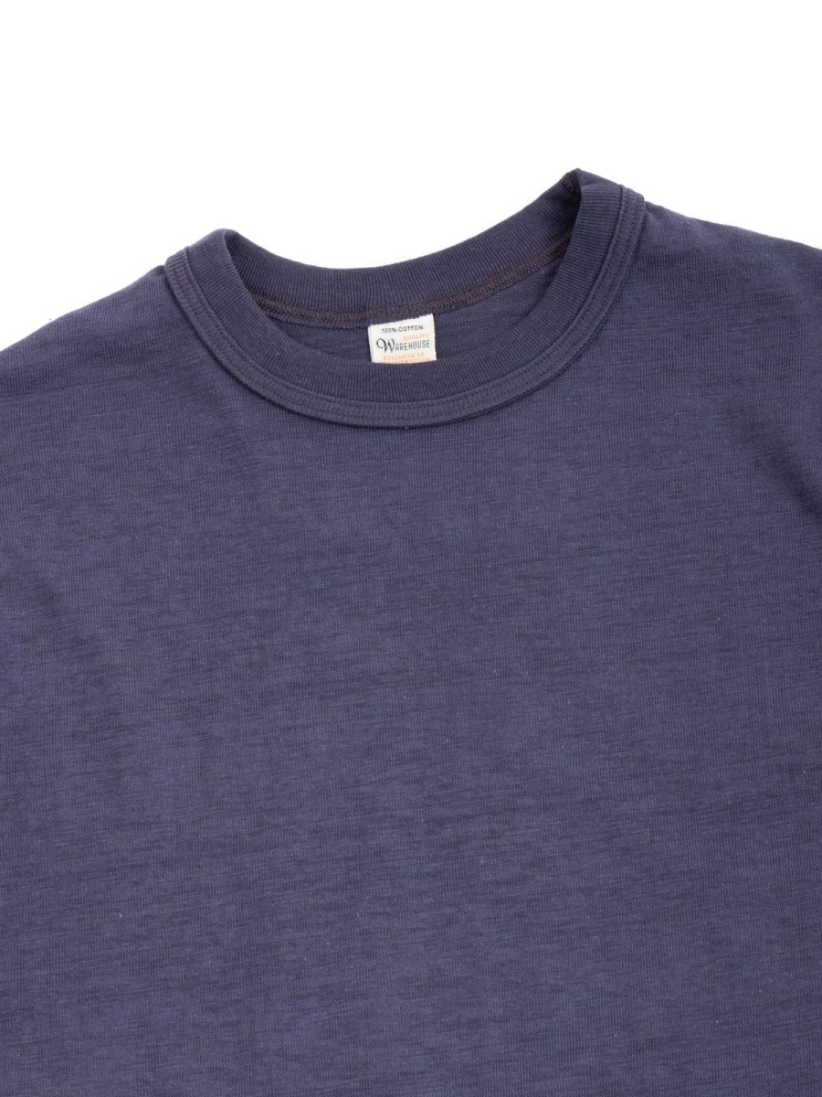 Warehouse & Co Lot 4601 No Print T Shirt Navy (Egg Plant) | T Shirts S/S