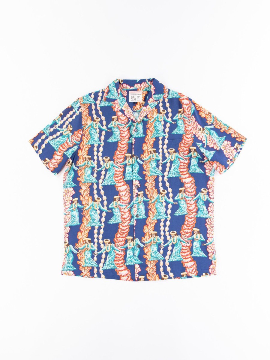 Reyn Spooner For The Bureau Navy Hula Auana Rayon Camp Shirt | Shirts