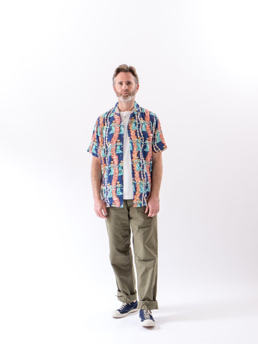 Reyn Spooner For The Bureau Navy Hula Auana Rayon Camp Shirt | Shirts