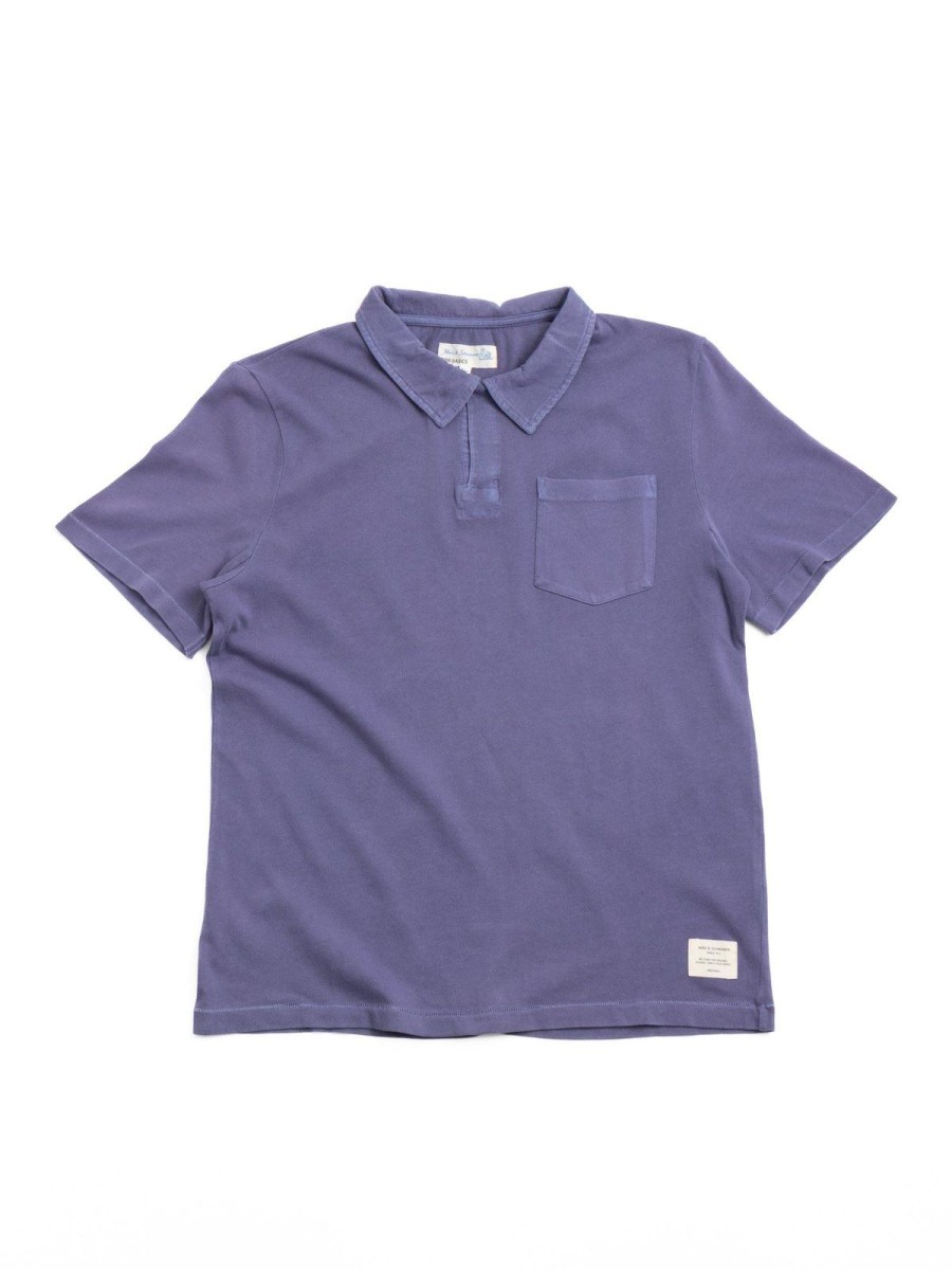 Merz B. Schwanen Good Basics Plp04 Polo Shirt Washed Puple Blue | T Shirts S/S