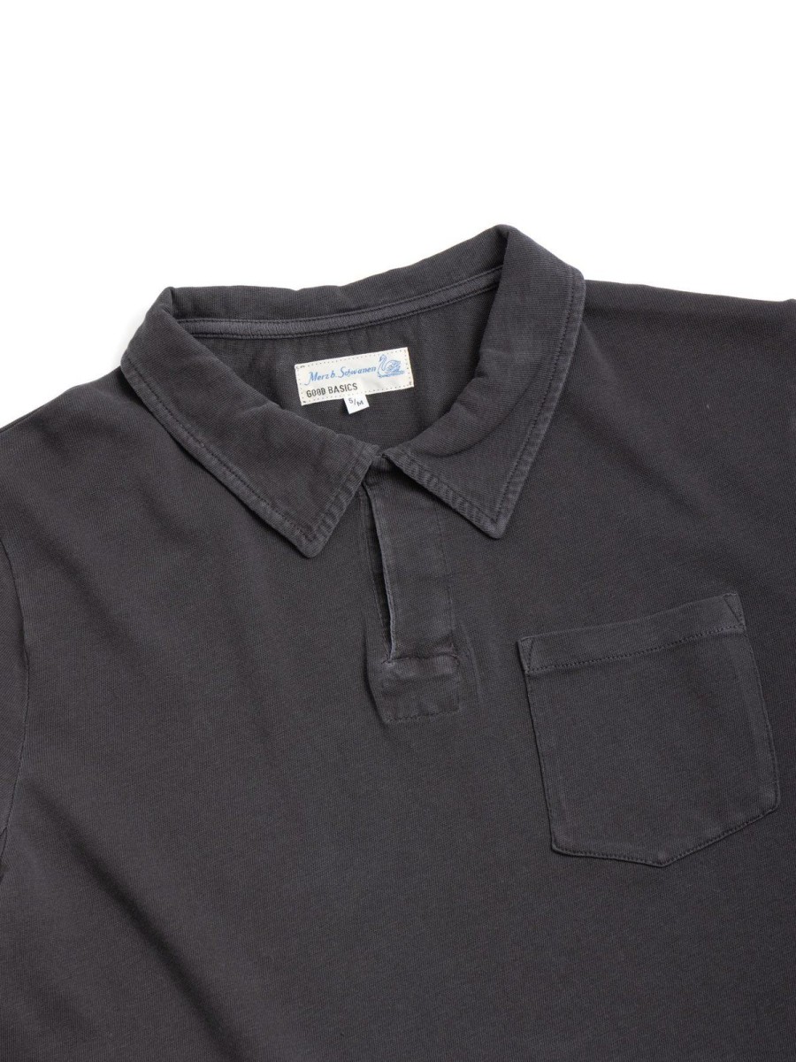 Merz B. Schwanen Good Basics Plp04 Polo Shirt Washed Graphite | T Shirts S/S