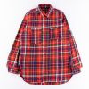 Engineered Garments Red/Green/Yellow Cotton Twill Plaid Work Shirt | Shirts