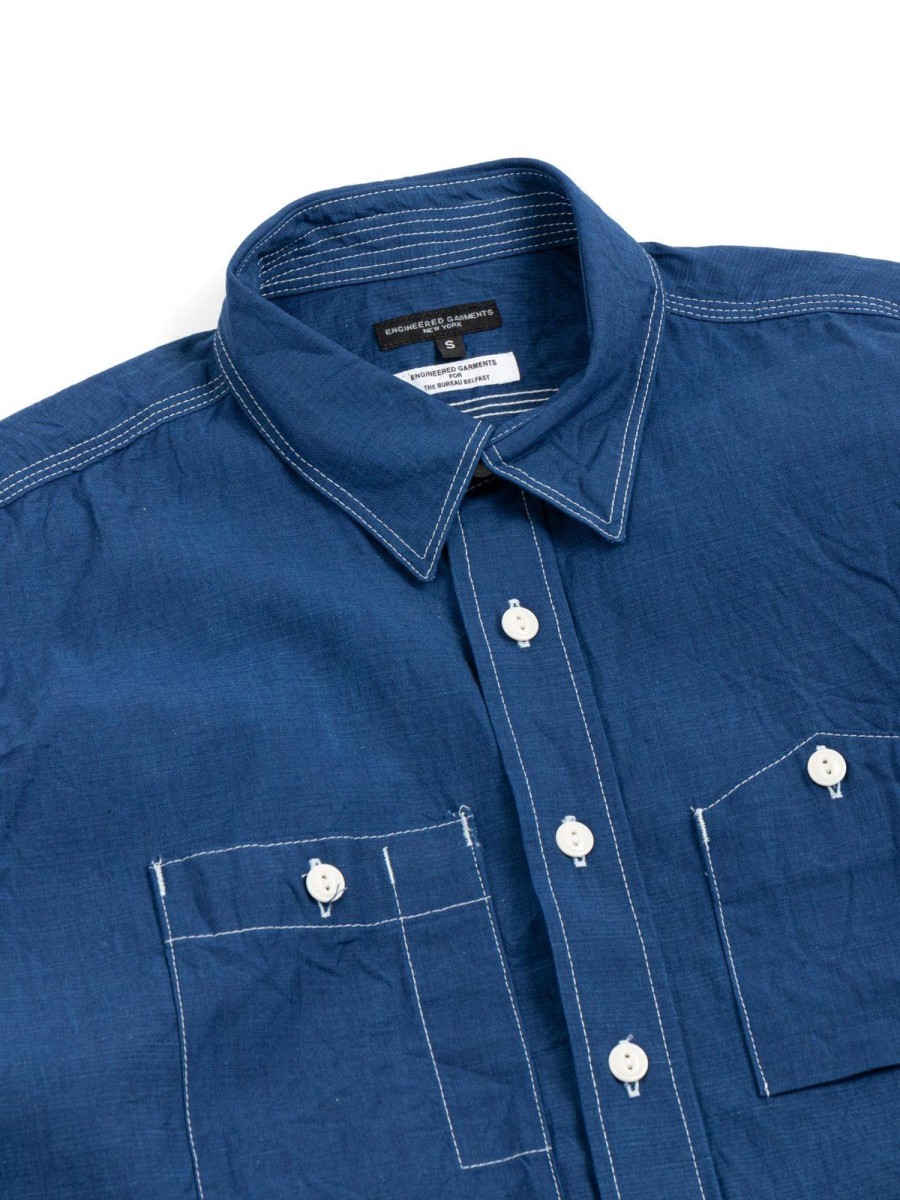 Engineered Garments For The Bureau Work Shirt Blue Indigo (Tbb Exclusive) | Shirts