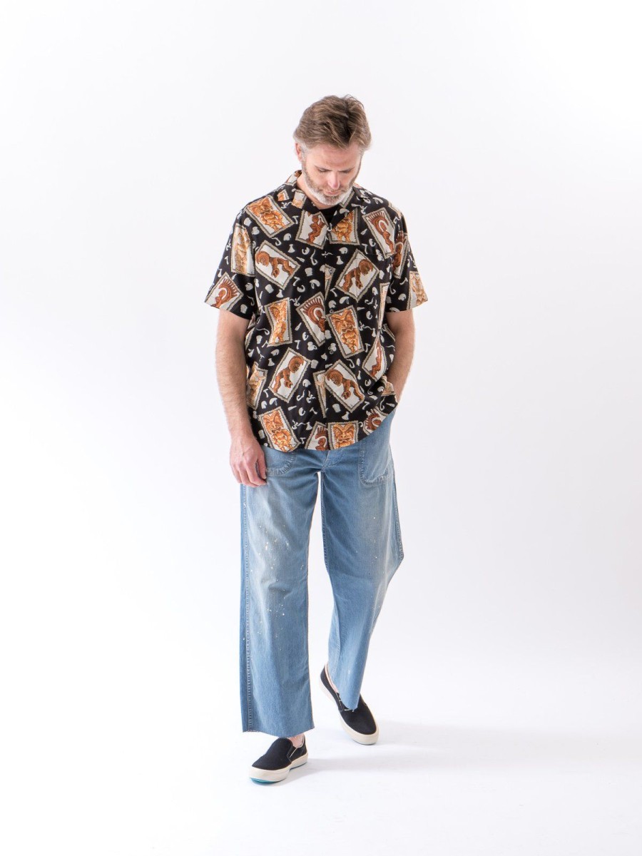 Reyn Spooner For The Bureau Black Hawaiian Tikis Rayon Camp Shirt | Shirts