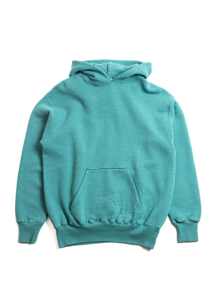 DUBBLE WORKS Lot 86002 Loop Wheel Sweat Hoodie Turquoise | Sweatshirt & Hoodies