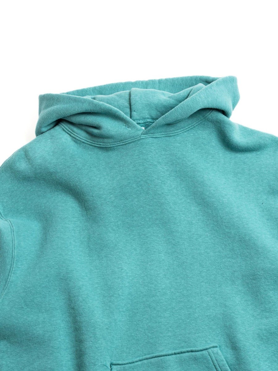 DUBBLE WORKS Lot 86002 Loop Wheel Sweat Hoodie Turquoise | Sweatshirt & Hoodies