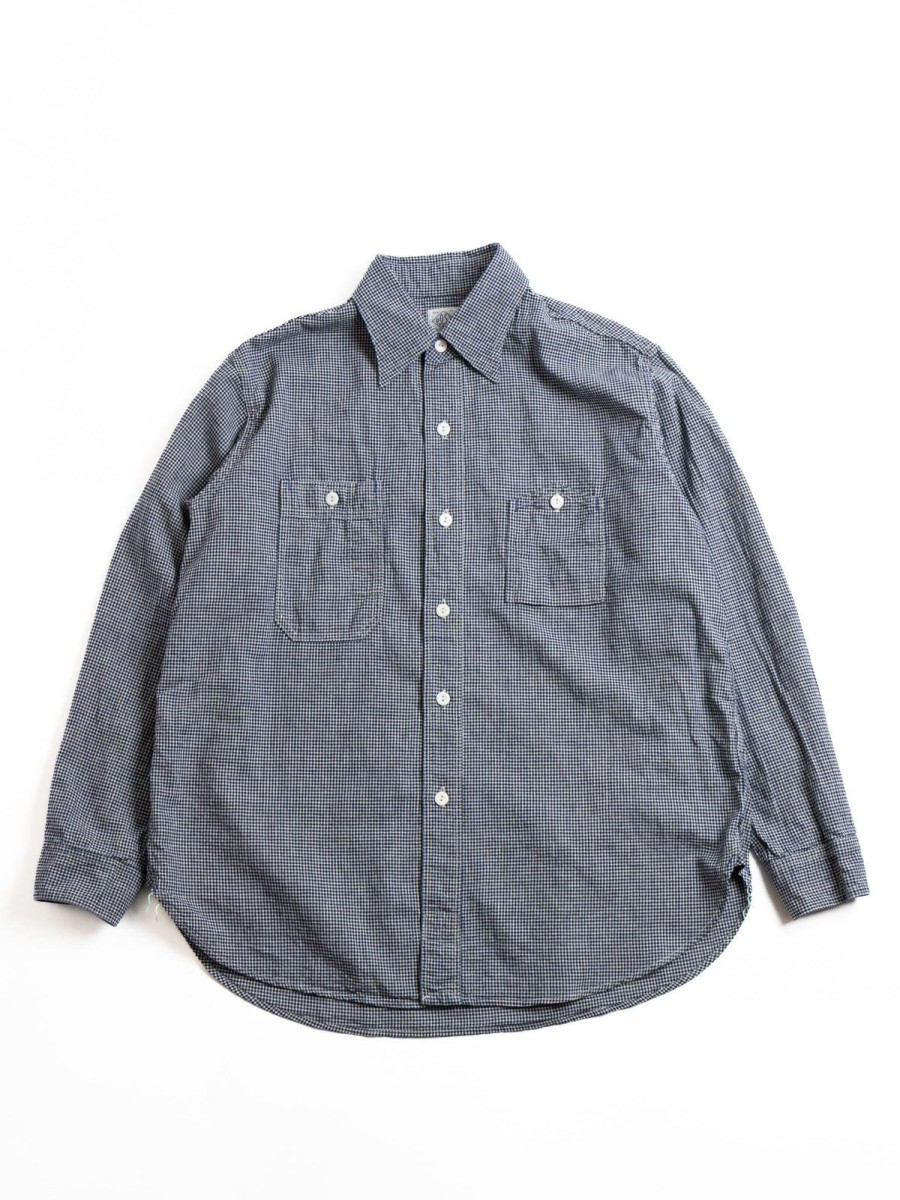 Post O’alls No.6 Shirt Cotton/Linen Gingham Indigo | Shirts