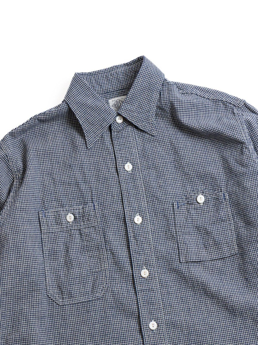 Post O’alls No.6 Shirt Cotton/Linen Gingham Indigo | Shirts