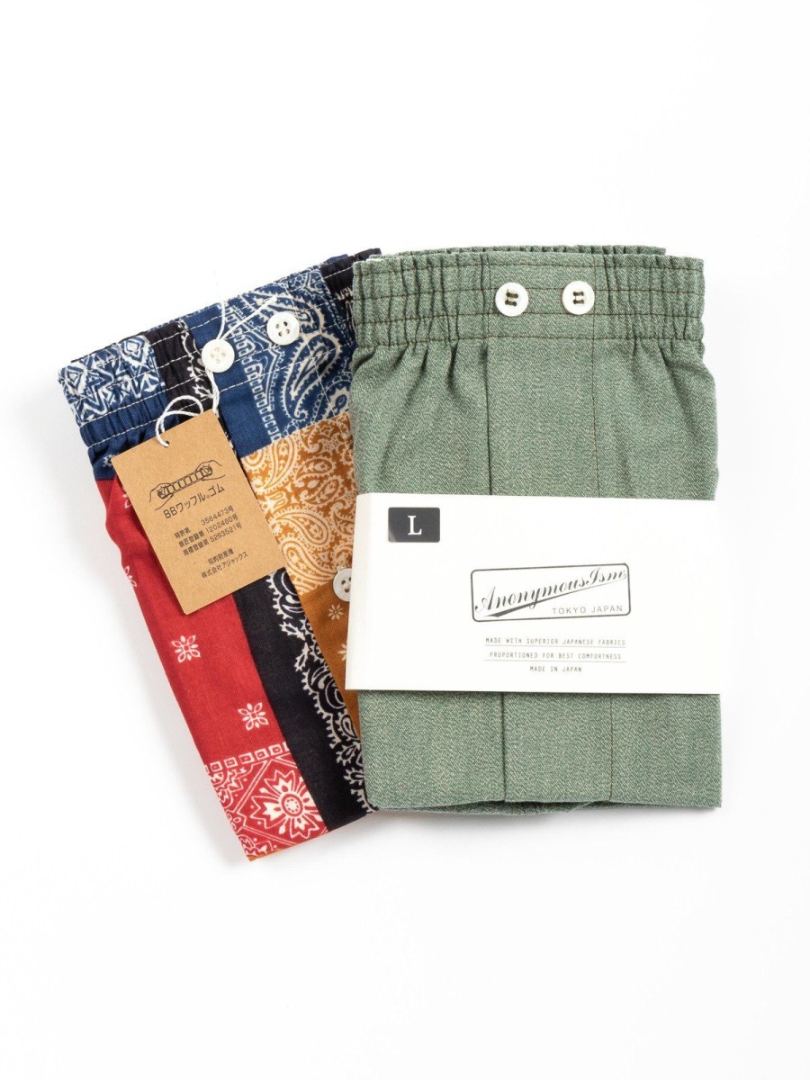 Anonymous Ism Bandana & Solid 2 Pack Boxers Green | Underwear