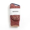 RoToTo Double Face Crew Socks Merino Wool & Organic Cotton D.Red / Brown | Socks