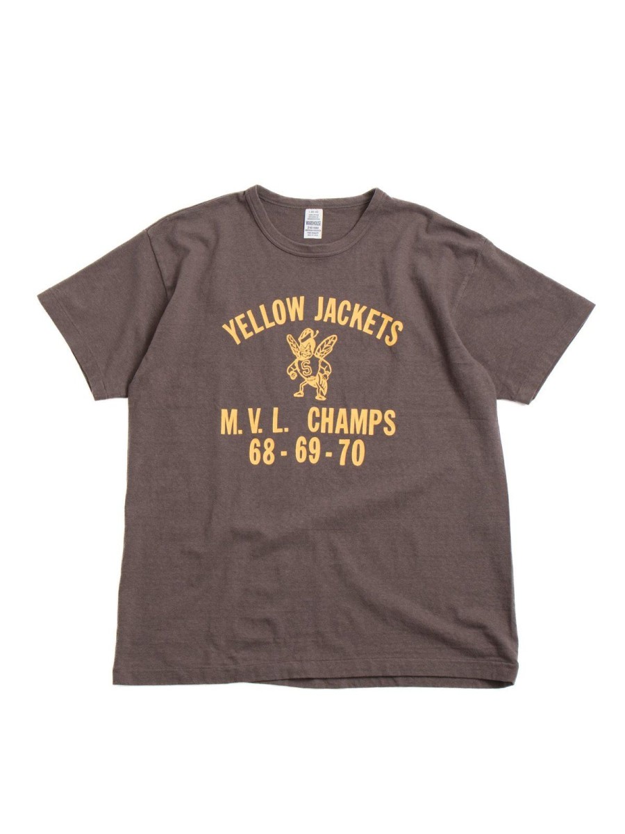 Warehouse & Co Lot 4064 Yellow Jackets T Shirt Charcoal | T Shirt S/S Print