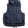 Engineered Garments Field Vest Navy Cotton Duracloth Poplin | Vests & Aprons