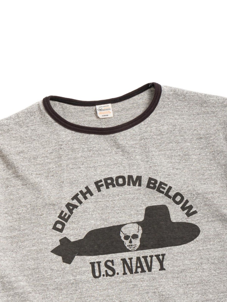 Warehouse & Co Lot 4059 Death From Below H.Grey/Black | T Shirt S/S Print