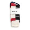 RoToTo Multi Rugger Pattern Crew Socks Red/Wht/Nvy | Socks