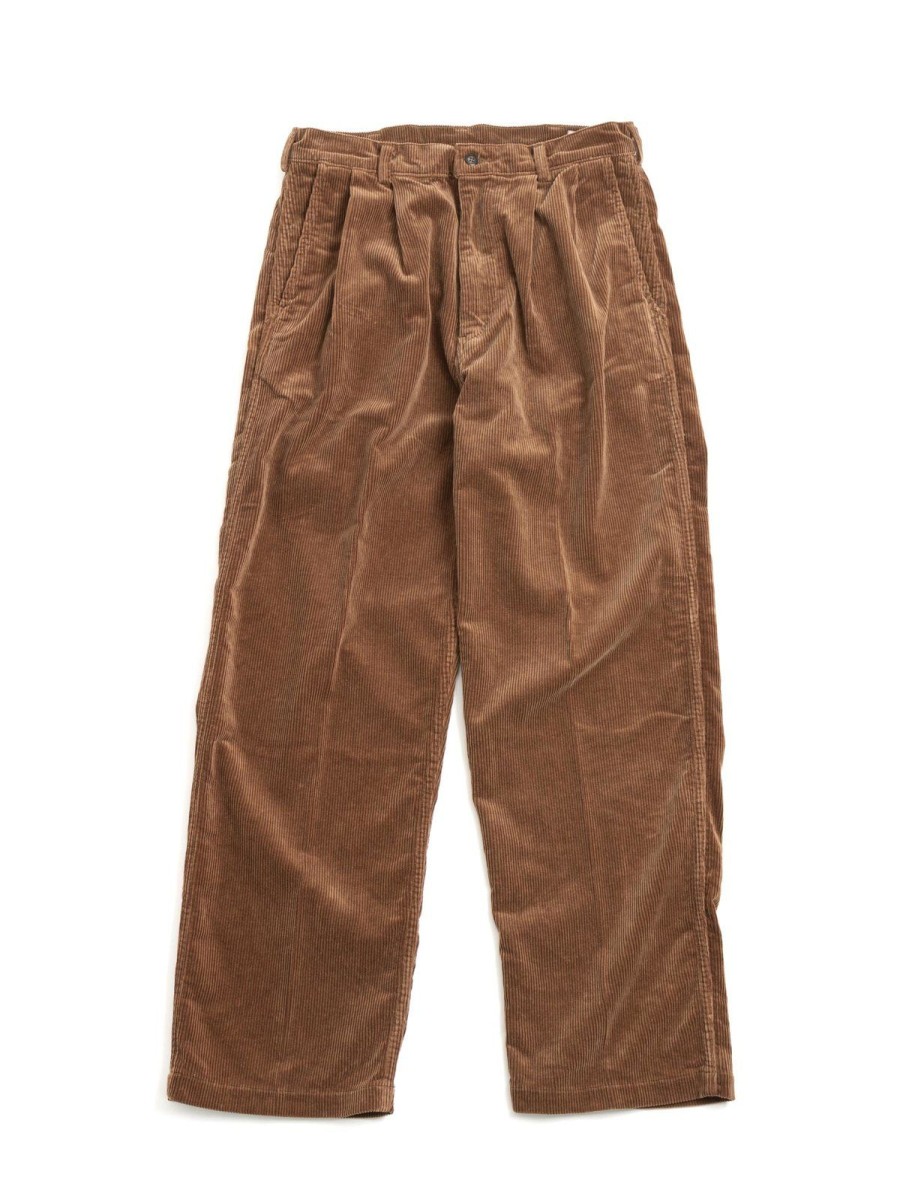 orSlow Two Tuck Wide Corduroy Trouser Camel | Trousers