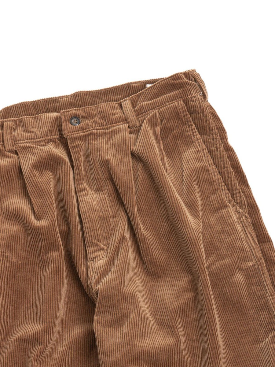 orSlow Two Tuck Wide Corduroy Trouser Camel | Trousers