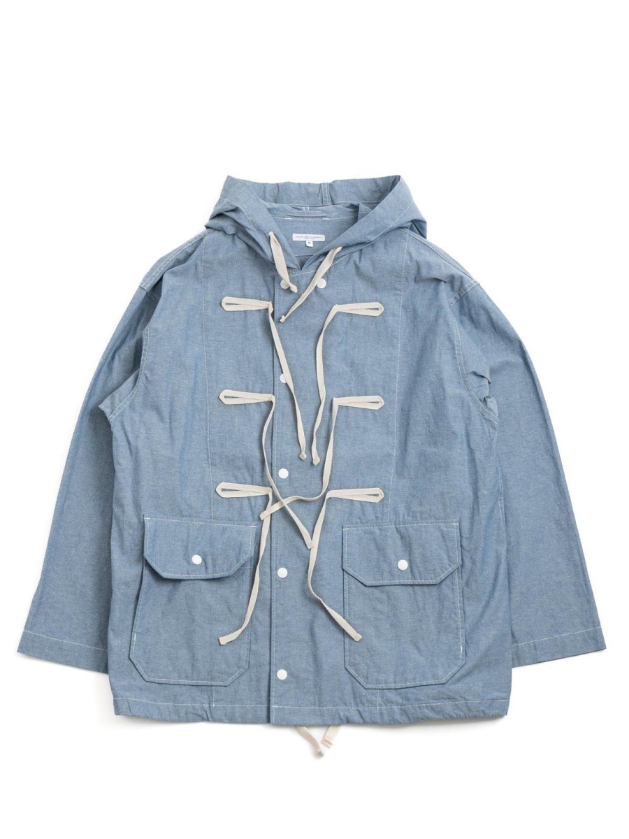 Engineered Garments Lt Parka Lt Blue Cotton Chambray | Jackets