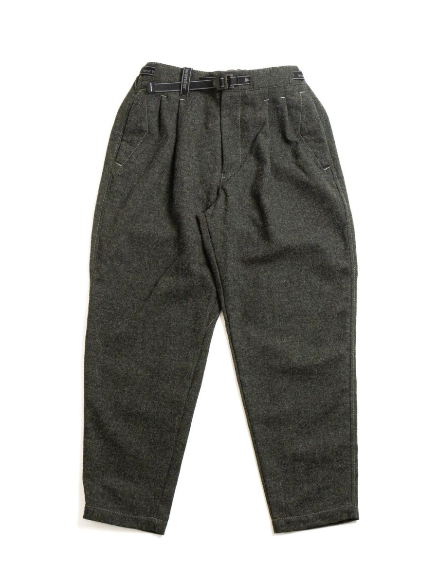 and wander Rewool Tweed Tapered Pants Khaki | Trousers