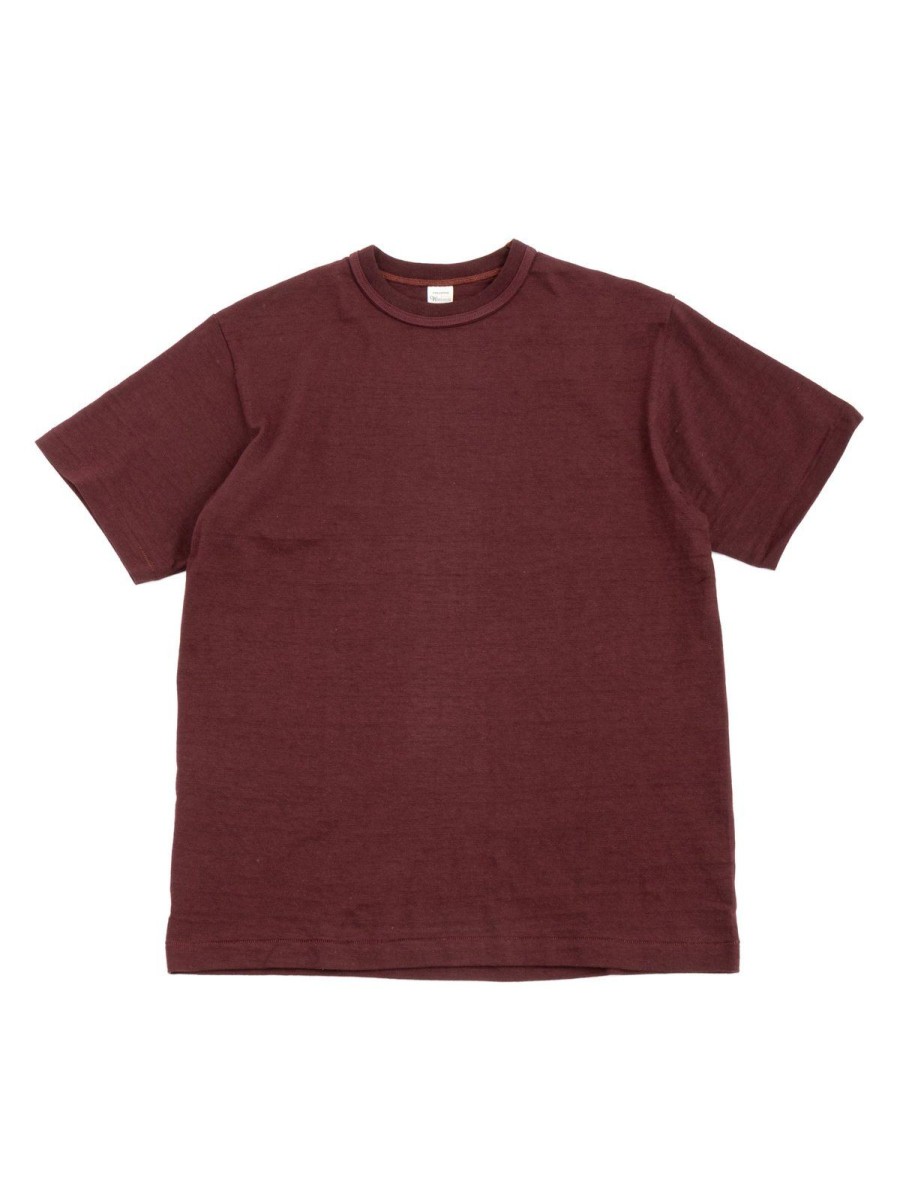 Warehouse & Co Lot 4601 No Print T Shirt Bordeaux | T Shirts S/S