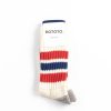 RoToTo Coarse Ribbed Oldschool Crew Socks Chili Red / Blue | Socks