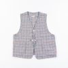 Engineered Garments Navy/Green/Orange Cp Glen Plaid Upland Vest | Vests & Aprons