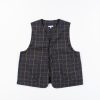 Engineered Garments Dark Brown Polyester Rayon Glen Plaid Upland Vest | Vests & Aprons