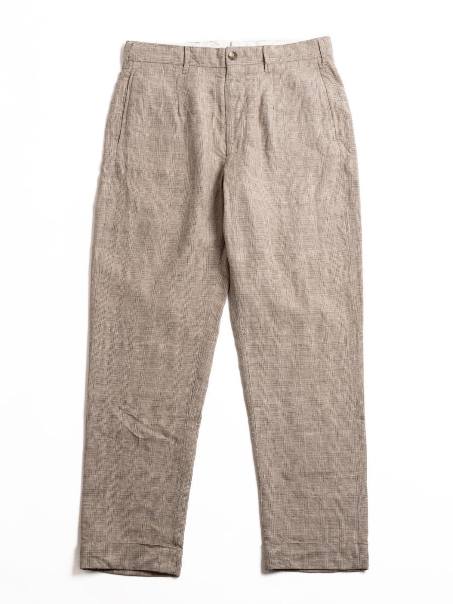 Engineered Garments Andover Pant Beige Linen Glen Plaid | Trousers