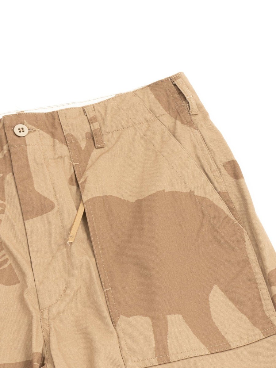 Engineered Garments Fatigue Pant Khaki Animal Print Cotton Flat Twill | Trousers