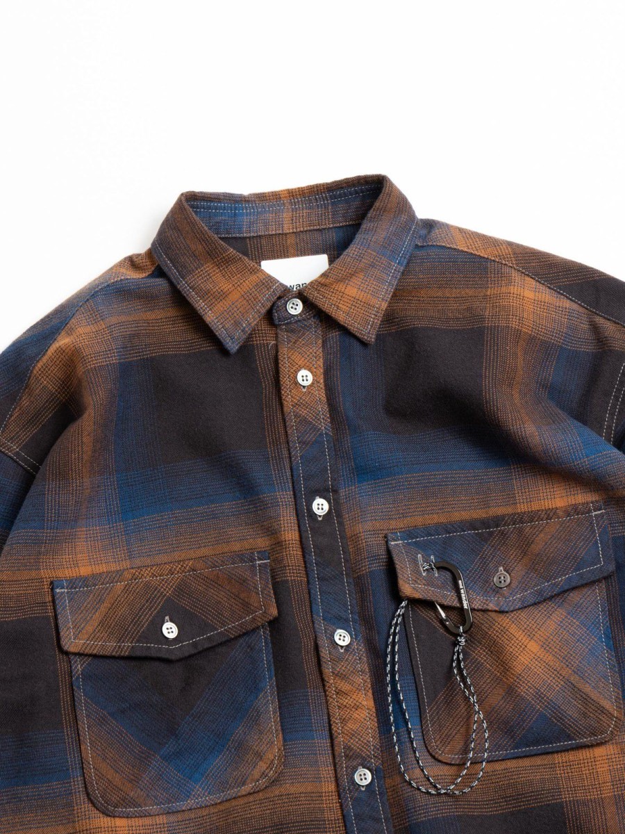 and wander Thermonel Check Shirt Navy | Shirts