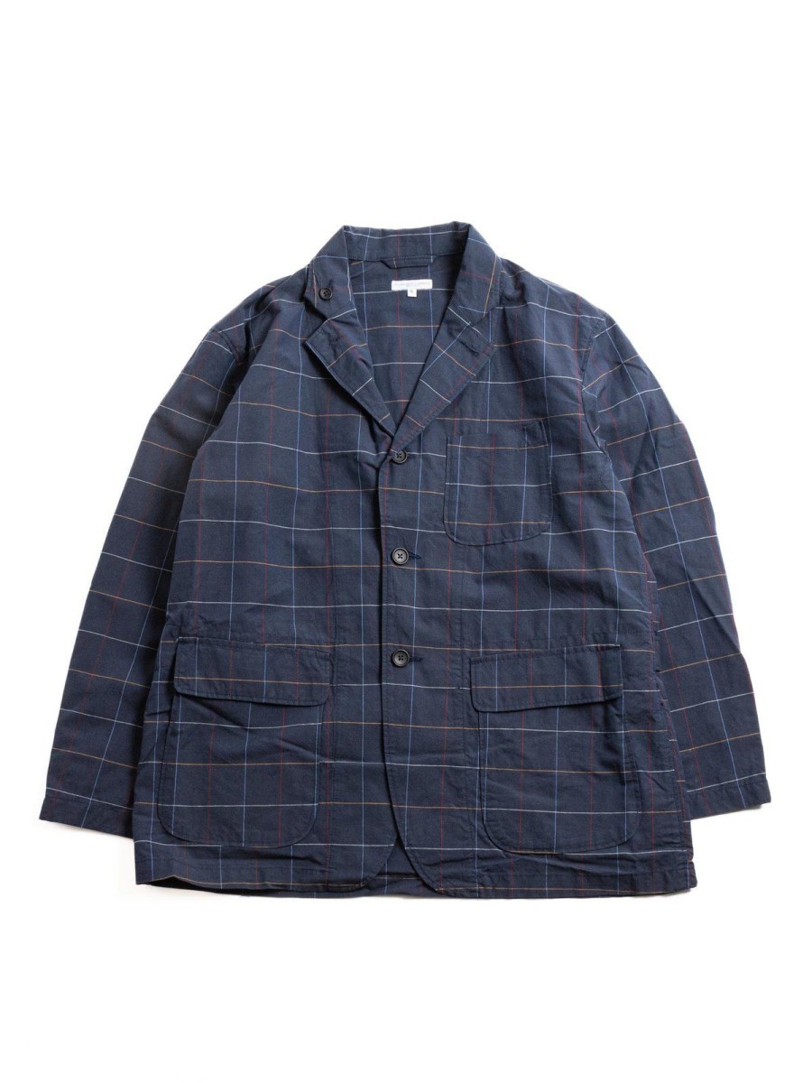 Engineered Garments Loiter Jacket Navy Cl Windowpane | Jackets