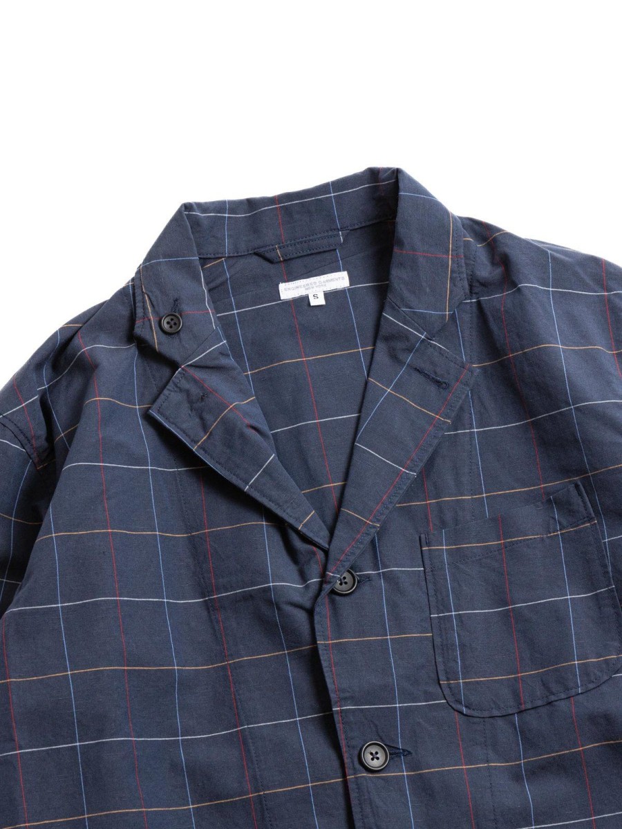 Engineered Garments Loiter Jacket Navy Cl Windowpane | Jackets