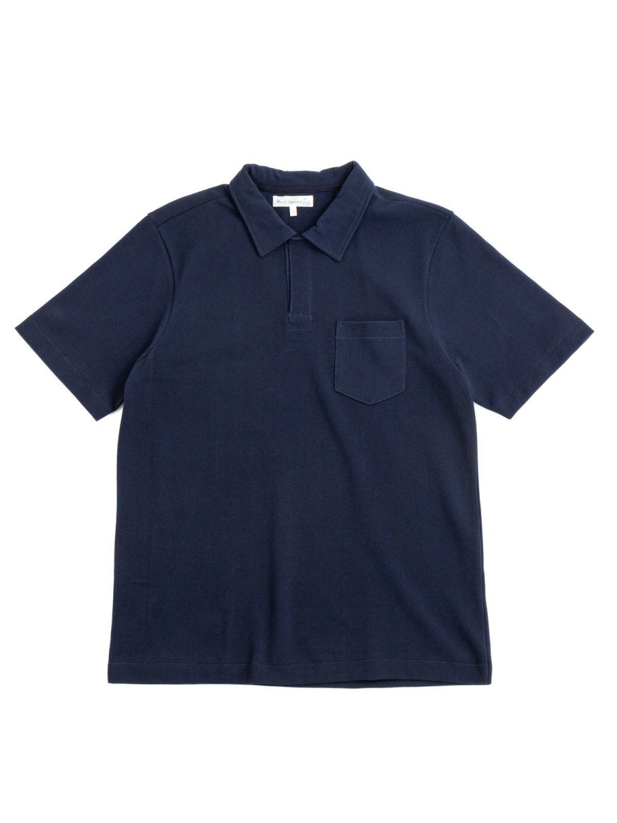 Merz B. Schwanen Good Originals 2Pkpl Polo Shirt/Pocket Ink Blue | T Shirts S/S