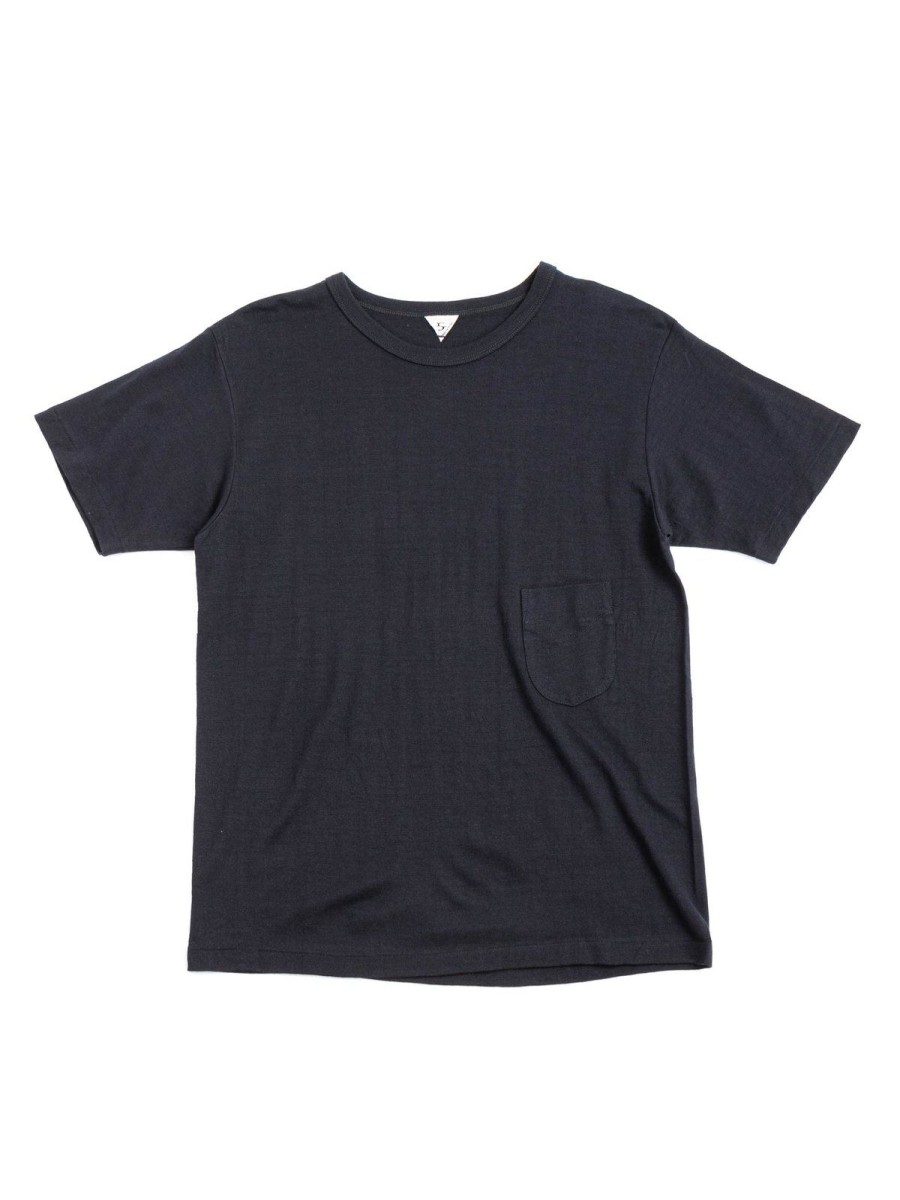 Filmelange Wl Dizzy (Wool/Linen) Pocket Tee Black Navy | T Shirts S/S