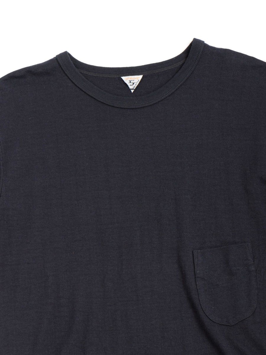 Filmelange Wl Dizzy (Wool/Linen) Pocket Tee Black Navy | T Shirts S/S