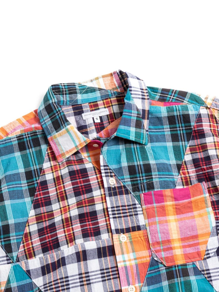 Engineered Garments Camp Shirt Multi Color Triangle Patchwork | Shirts