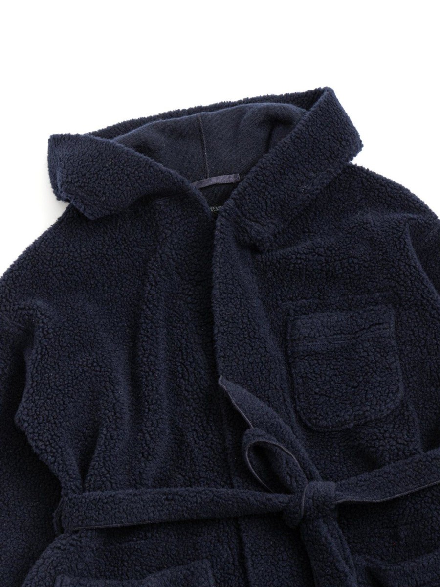 Engineered Garments Knit Robe Navy Wool Poly Shaggy Knit | Home