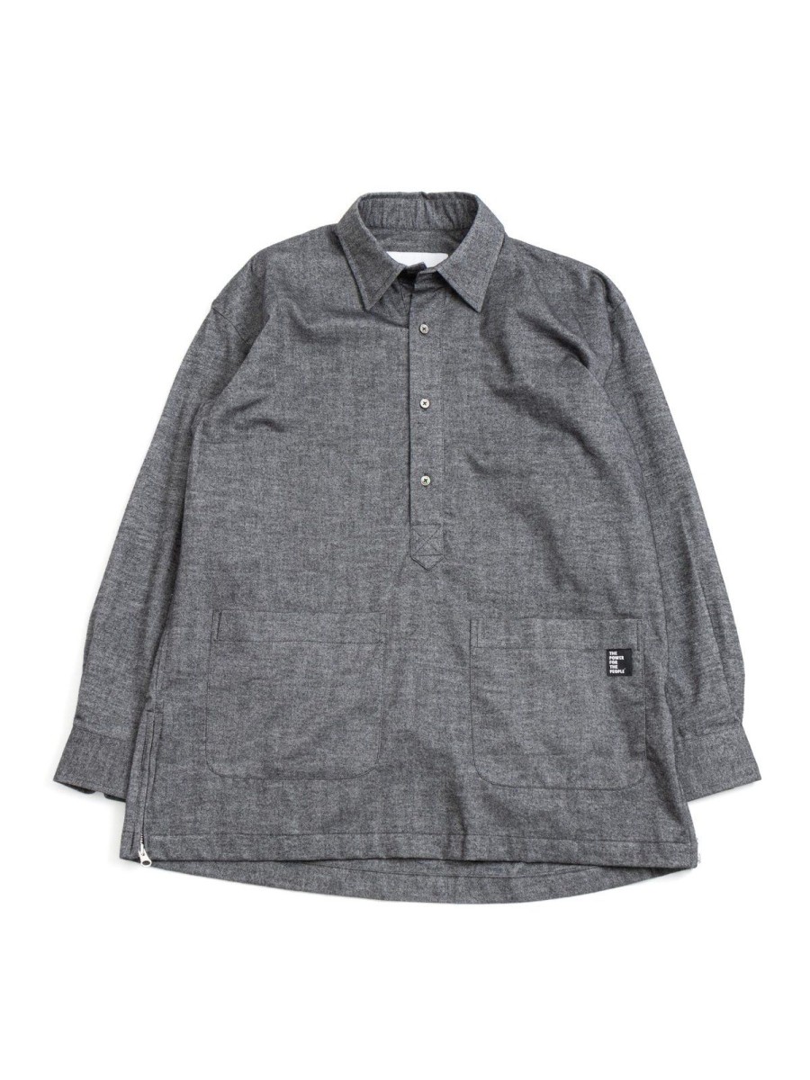 The Power For The People x Booker Zip Smock Shirt Graphite | Jackets