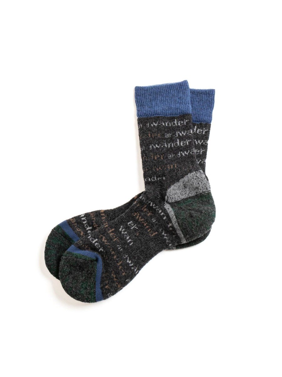 and wander And Wander Wool Sock Charcoal | Socks