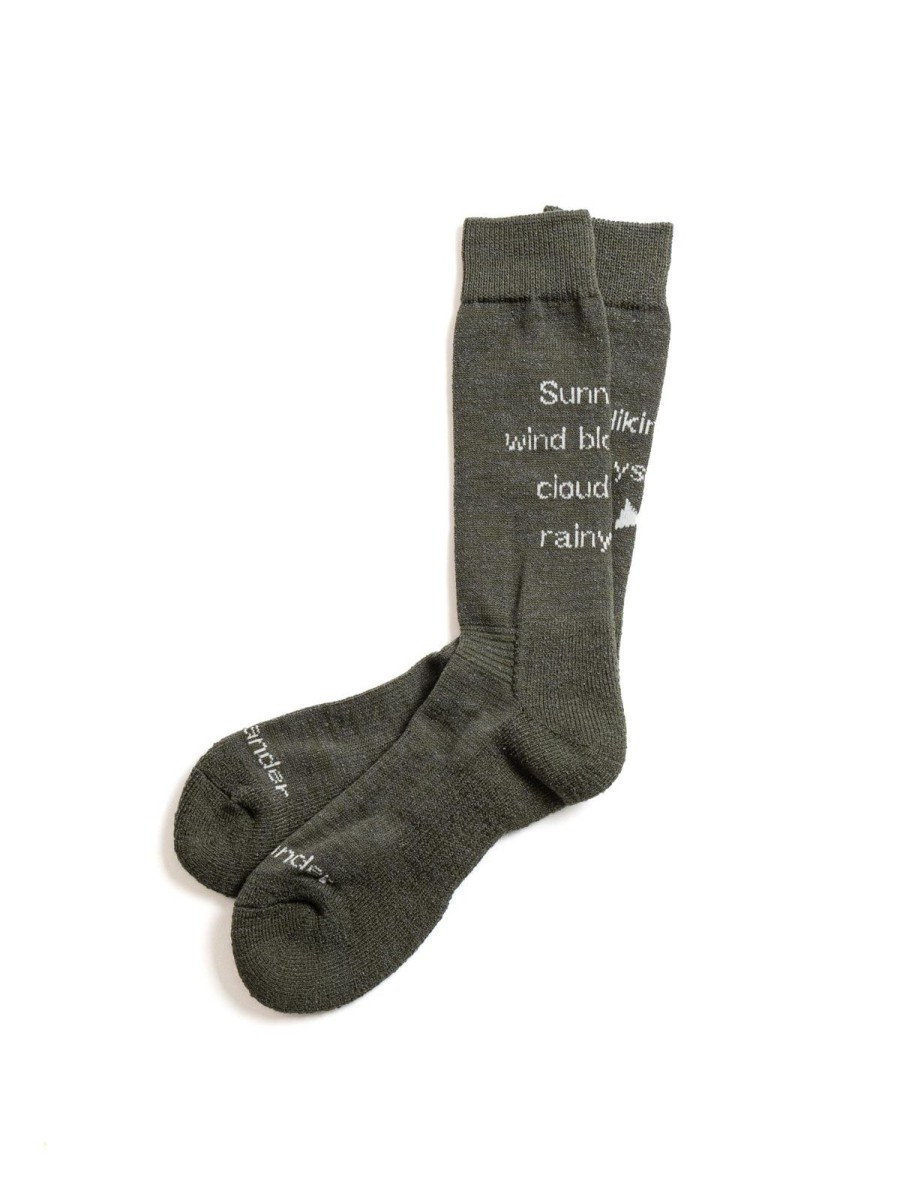 and wander Pe/Co Pile Sock Khaki | Socks