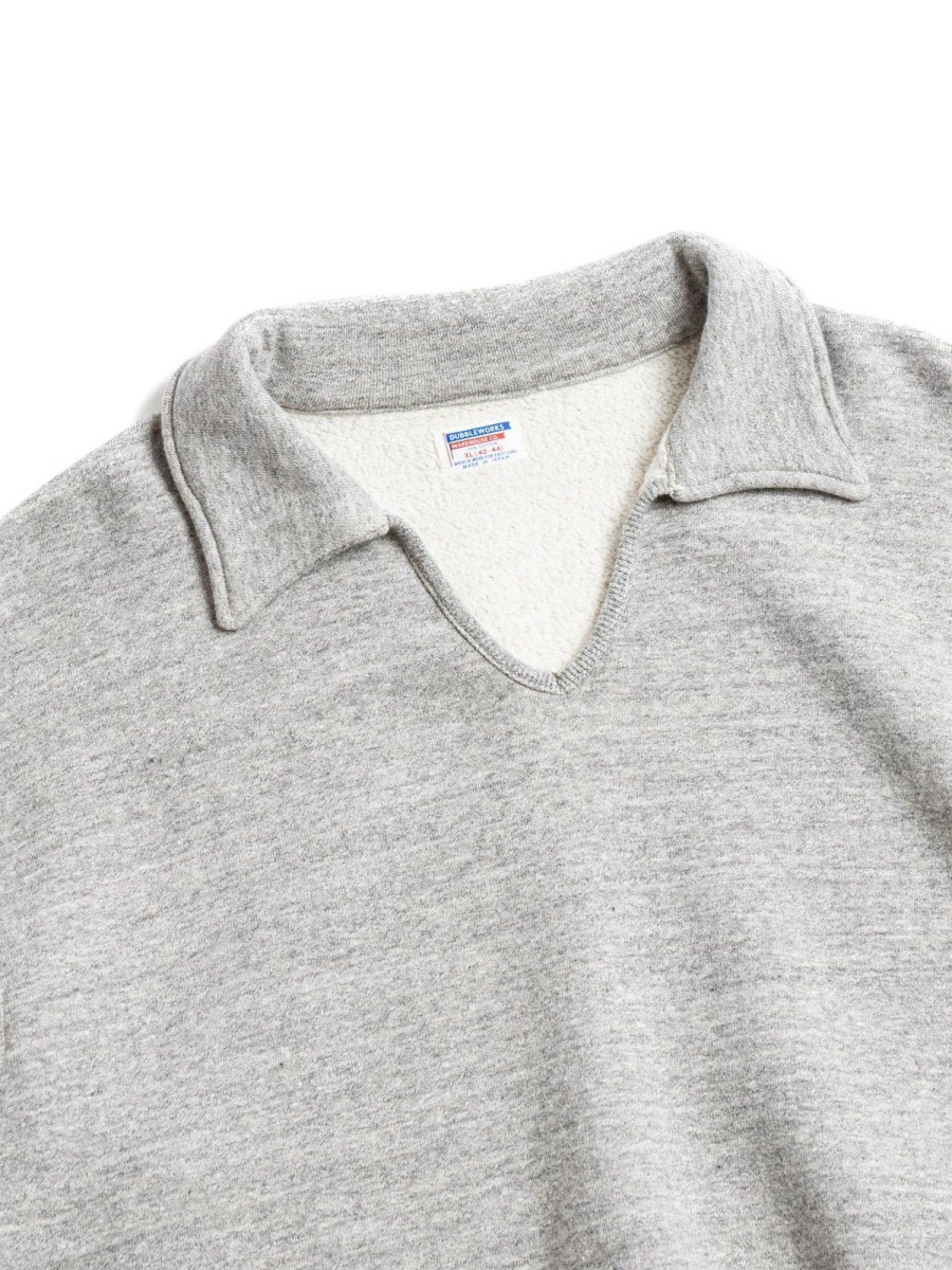 DUBBLE WORKS Lot 86015 Loop Wheel Skipper Collar Sweatshirt H.Grey | Sweatshirts