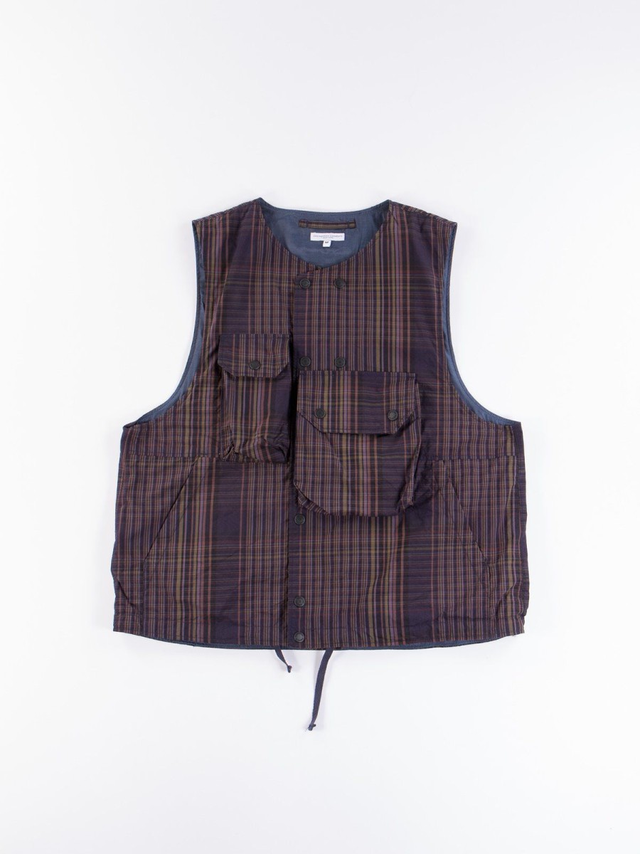 Engineered Garments Multi Color Nyco Plaid Cover Vest | Vests & Aprons