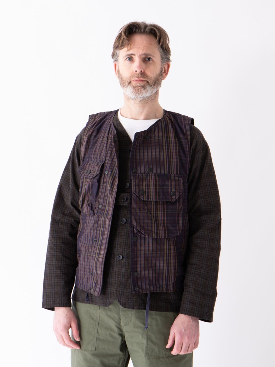 Engineered Garments Multi Color Nyco Plaid Cover Vest | Vests & Aprons