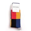 RoToTo 4 Panel Crew Socks L.Gray/Yellow/D.Blue | Socks