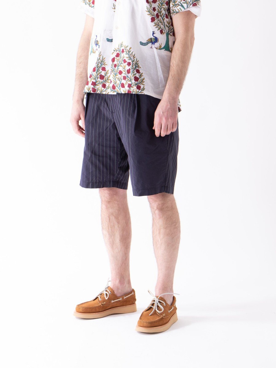 Engineered Garments Dark Navy Nyco Gangster Stripe Sunset Short | Shorts