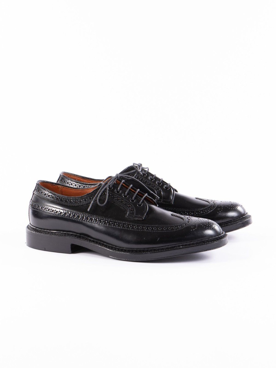 Alden for The Bureau Black Cordovan Long Wing Blucher | Footwear