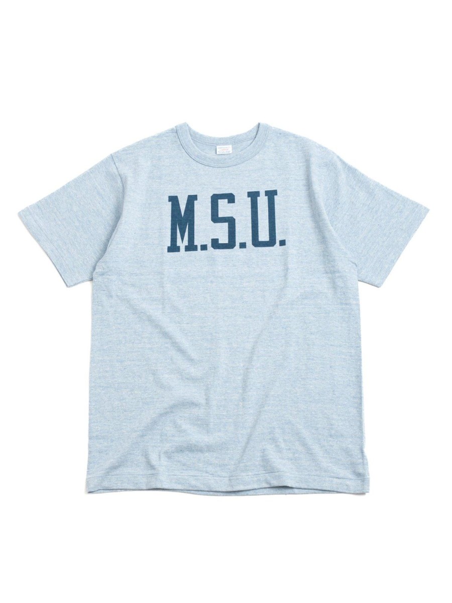 Warehouse & Co Lot 4096 Heather Msc T Shirt Navy | T Shirt S/S Print