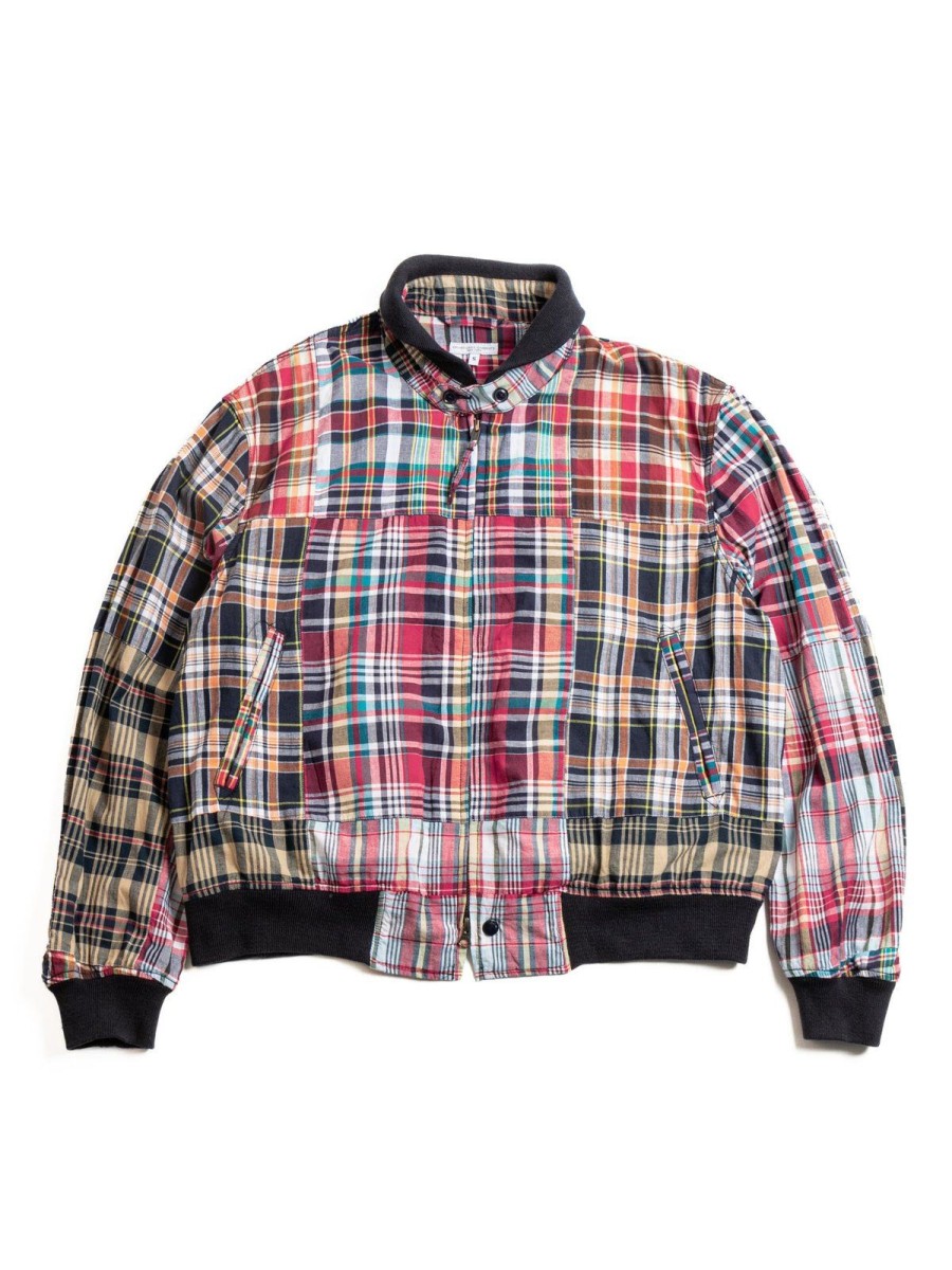 Engineered Garments Ll Jacket Navy Square Patchwork Madras | Jackets